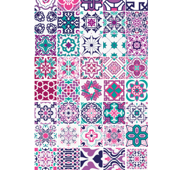 Behang print geometrisch tegelpatroon - TenStickers