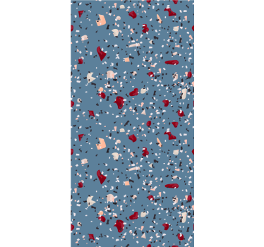 Behang print blauwe geometrische terrazzo - TenStickers
