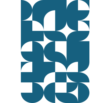 Geometrisch behang blauwe cirkel kunstpatroon - TenStickers