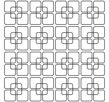 Geometrisch behang zwart vierkant stedelijk patroon - TenStickers