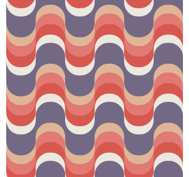 Geometrisch behang met golvend patroon ontwerp - TenStickers