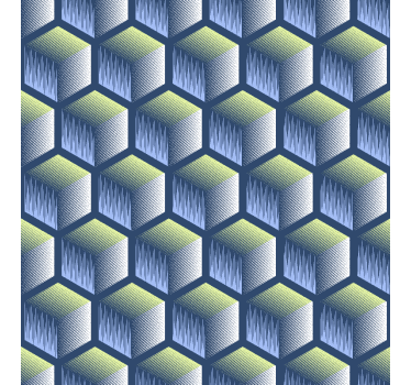 Geometrisch behang hexagonaal cube patroon - TenStickers