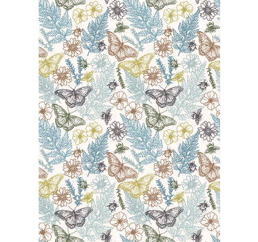 Keuken behang vintage bloemen - TenStickers