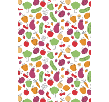 Keuken behang fruit en groenten - TenStickers