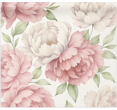 Keuken behang blushende pioenroos print - TenStickers