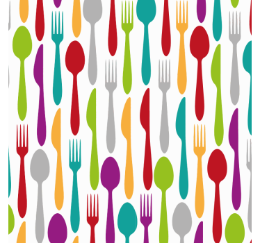 Keuken behang eetgerei - TenStickers