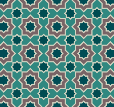 Keuken behang turquoise en groene vormen - TenStickers