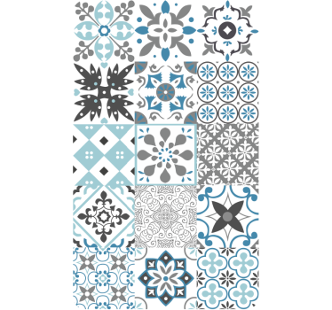 Keuken behang blauw mozaïek - TenStickers