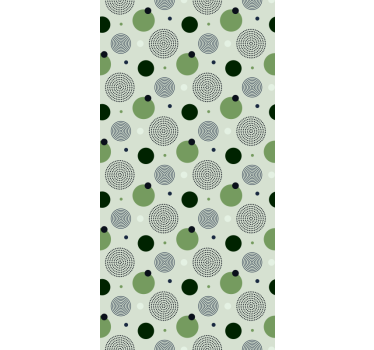 Keuken behang groene cirkelpatronen - TenStickers