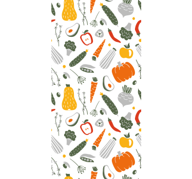Keuken behang kleurvolle groentencollectie - TenStickers