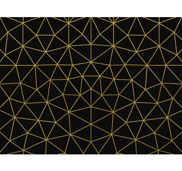 Behang driehoeken middernacht gouden geometrisch web - TenStickers