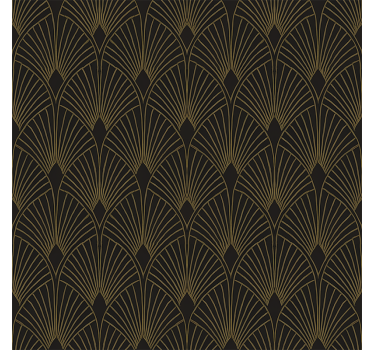 Geometrisch behang gouden deco fan - TenStickers