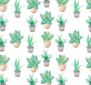 Potgroen patroon keuken behang - TenStickers