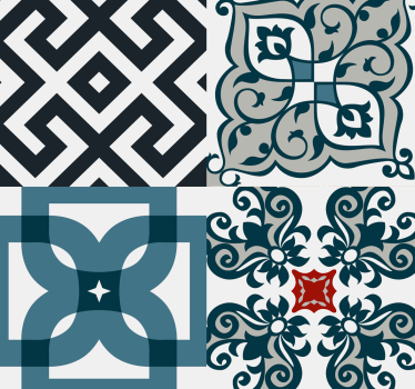 Behang grijs Portugese vintage tegels - TenStickers