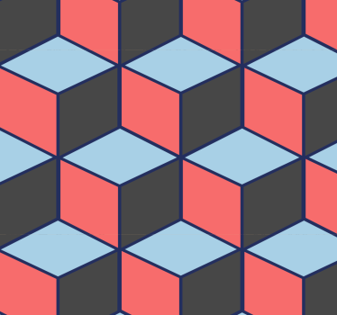 Kubieke illusie geometrisch behang - TenStickers