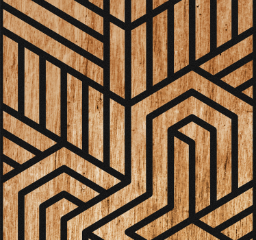 Houten geometrie patroon behang - TenStickers