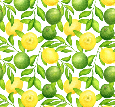 Citrusvruchten patroon keuken behang - TenStickers
