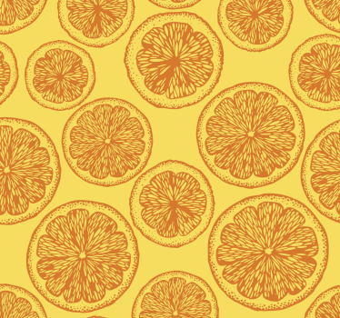 Behang Ornamentaal Oranje hand tekenen patroon - TenStickers