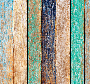 Hout behang geel bruin houtplanken - TenStickers
