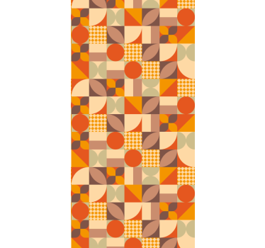 Retro geometrische vormen geometrisch behang - TenStickers