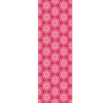 Geometrisch bloemmotief behang roze - TenStickers