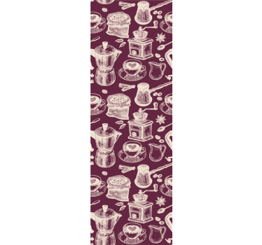 Koffie motief patroon keuken behang - TenStickers