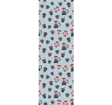 Koffiemok motieven keuken behang - TenStickers