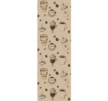 Koffie-illustraties keuken behang - TenStickers