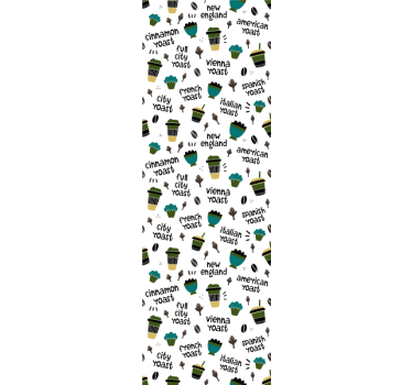 Koffiebrandpatroon keuken behang - TenStickers
