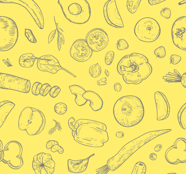 Vruchtbare schetsen keuken behang - TenStickers