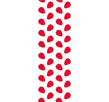 Patroon van rode bessen keuken behang - TenStickers