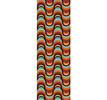 Retro golvenpatroon geometrisch behang - TenStickers
