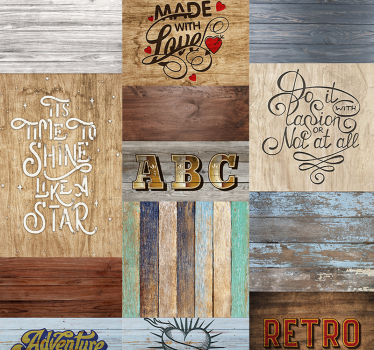 Behang met print Houten tekst - TenStickers