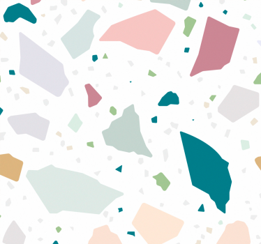 Kleurrijke geometrische terrazzo keuken behang - TenStickers