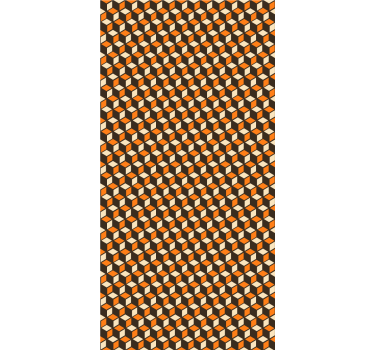 Kubusvormig 3d oranje patroon geometrisch behang - TenStickers
