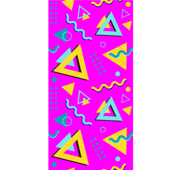 Retro roze patroon behang driehoeken - TenStickers