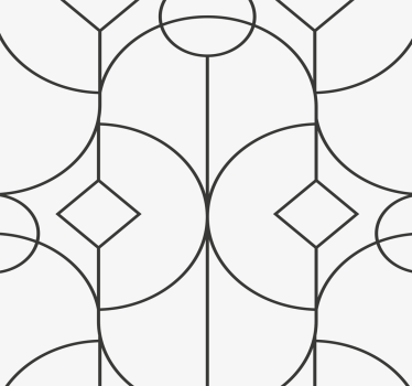 Grijs lineair kunstwerk geometrisch behang - TenStickers