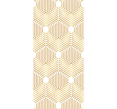 Gouden zeshoekpatroon geometrisch behang - TenStickers