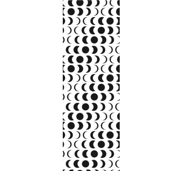 Zwart cirkelvormig patroon geometrisch behang - TenStickers