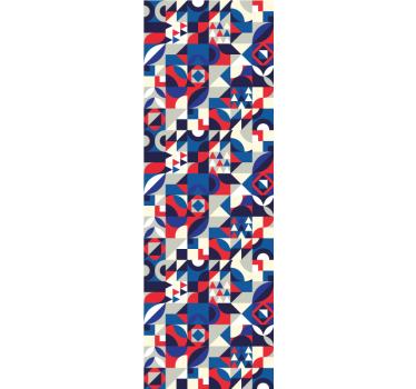 Blauwe patronen fusie geometrisch behang - TenStickers