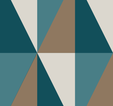 Grijs en blauw patroon Behang driehoeken - TenStickers