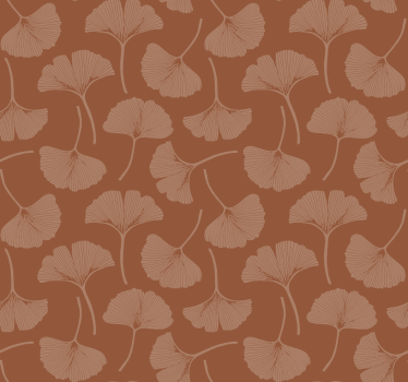 Ginkgobladeren terracotta behang - TenStickers