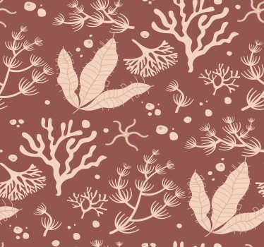 Onderzeese planten terracotta behang - TenStickers