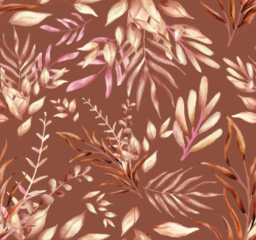 Tropische planten terracotta behang - TenStickers