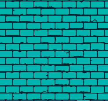 Blauwgroene baksteenillusie bakstenen behang - TenStickers