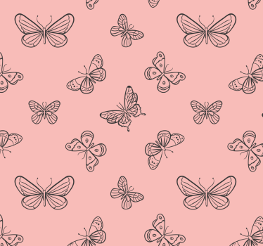 Vlinder patroon behang roze - TenStickers