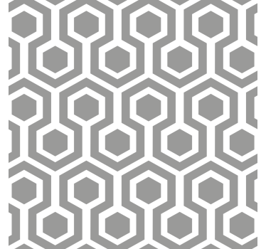 Zeshoekig grijs patroon geometrisch behang - TenStickers