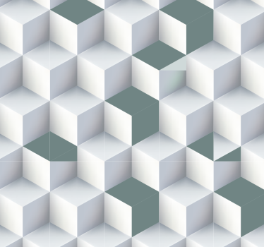 Geometrische kubusillusie geometrisch behang - TenStickers