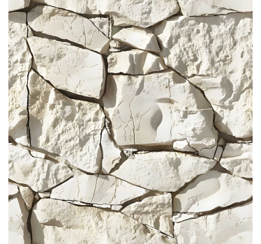 Licht beige behang stenen - TenStickers