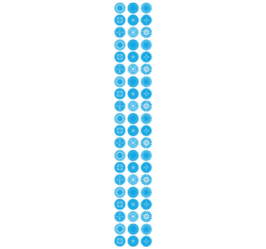 Blauwe cirkelvormige ontwerpen keuken behang - TenStickers
